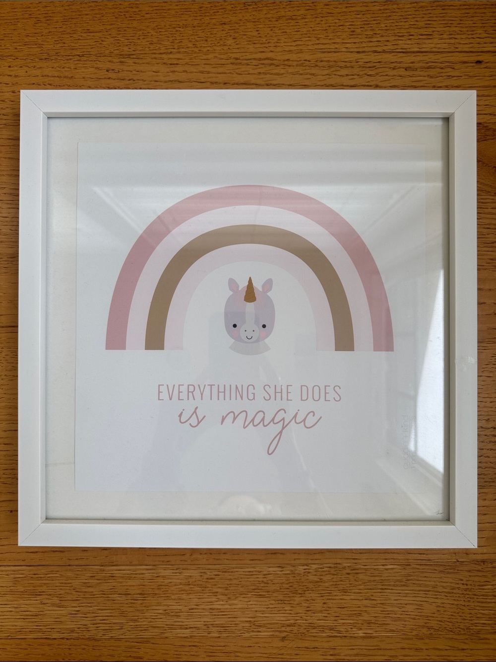 Everything She Does Is Magic - Shadow Box Unicorn Rainbow Wall Art Print